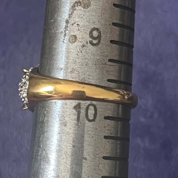 Gold Tone Panther Ring with Clear and Pink Stones Marked 925 - Picture 10 of 10